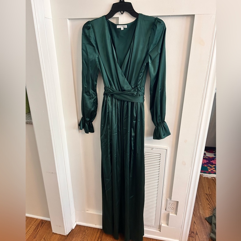 Baltic Born Holly Satin Maxi Dress Emerald Green Small - Picture 4 of 9